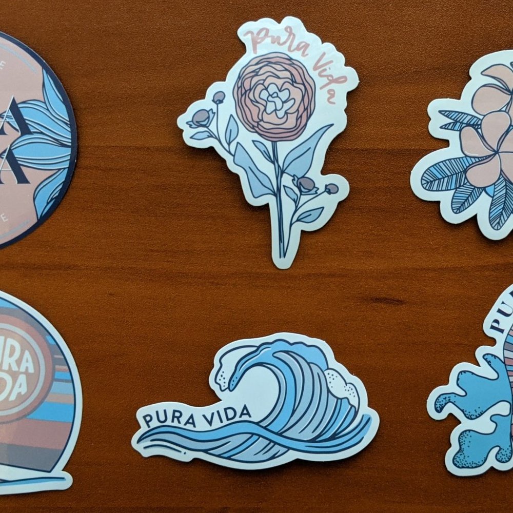 Pura Vida Sticker set with bag